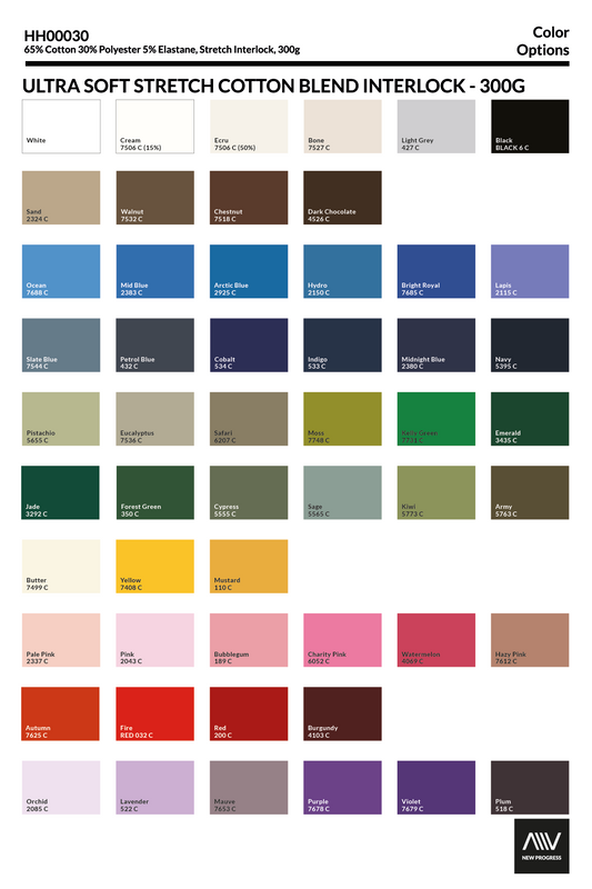 HH00030 - ULTRA SOFT STRETCH COTTON BLEND INTERLOCK - 300G