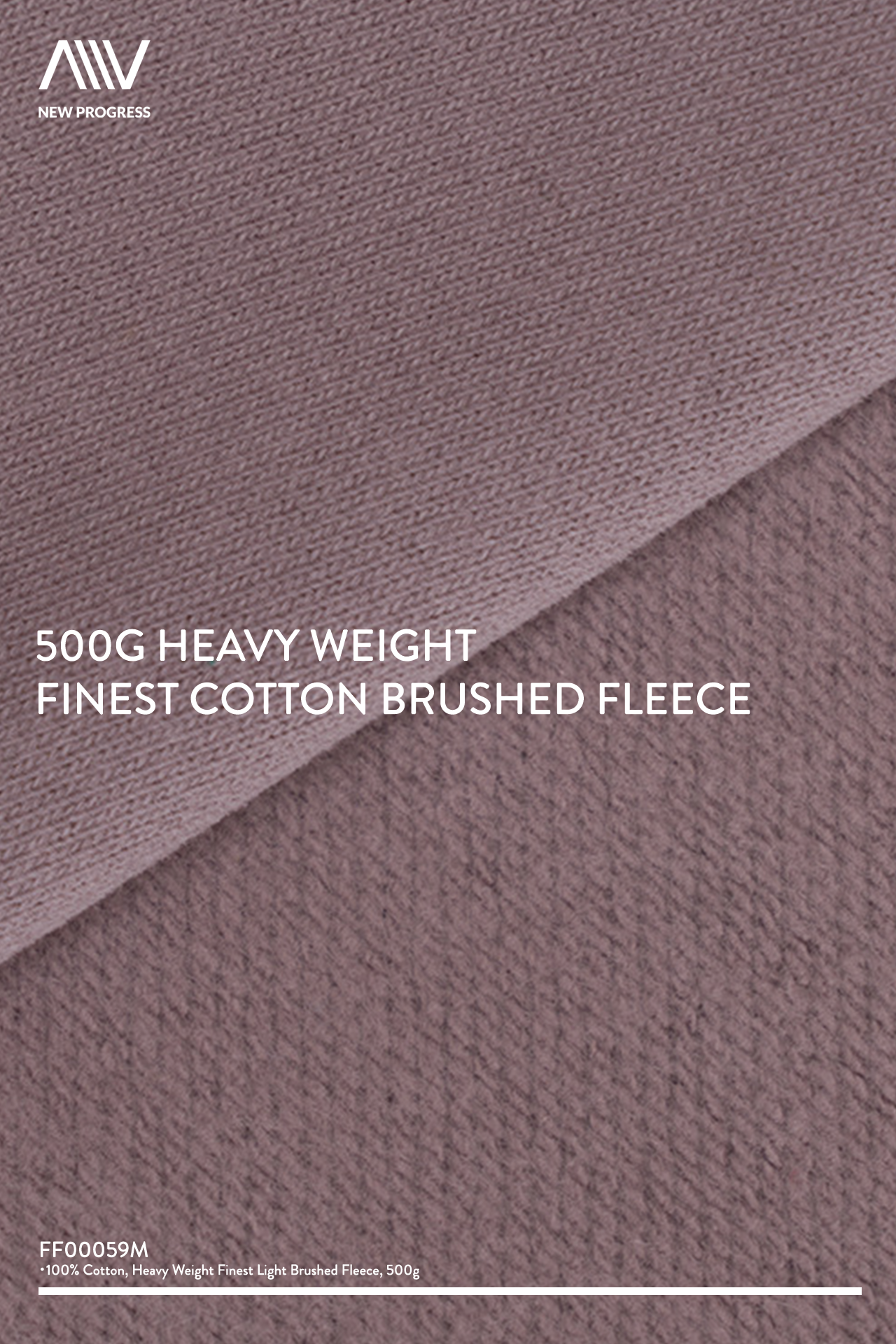 FF00059M - 500G HEAVY WEIGHT FINEST COTTON BRUSHED FLEECE