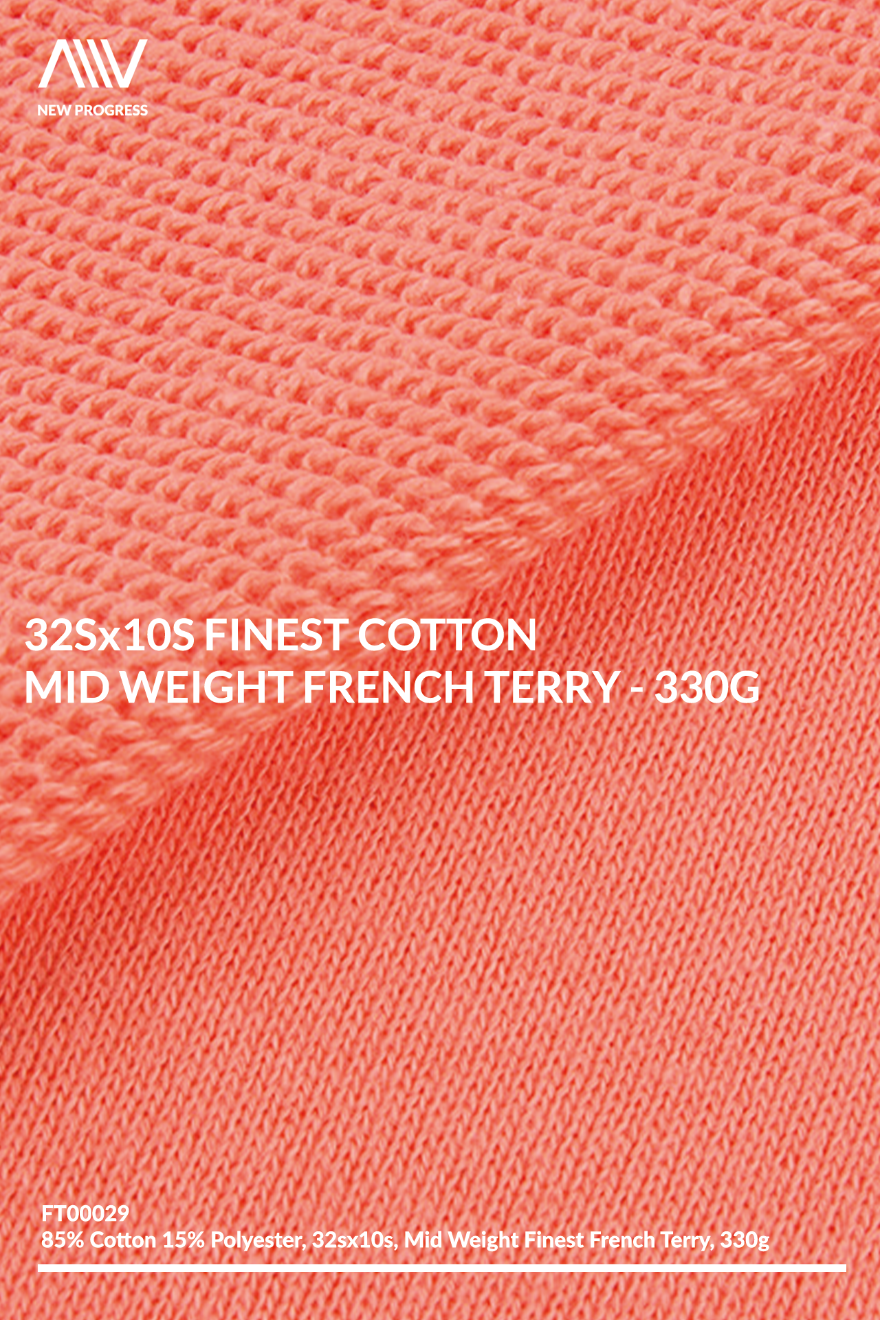 FT00029 - 32S×10S FINEST COTTON MID WEIGHT FRENCH TERRY - 330G