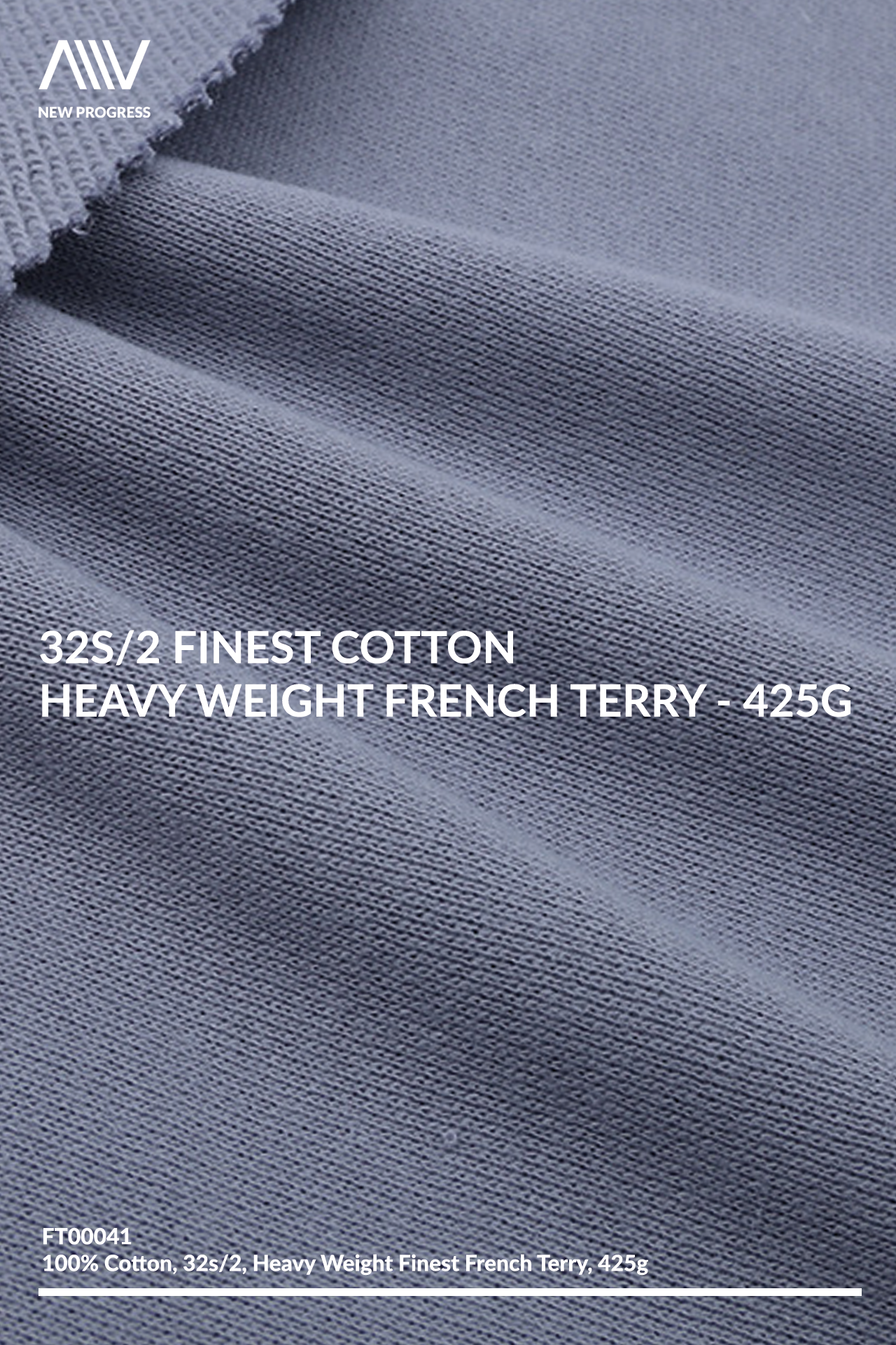 FT00041 - FINEST 32S/2 COTTON HEAVY WEIGHT FRENCH TERRY - 425G