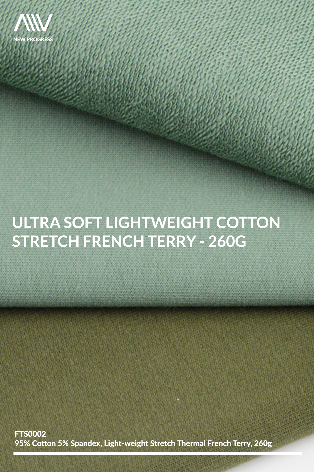 FTS0002 - ULTRA SOFT LIGHTWEIGHT COTTON STRETCH FRENCH TERRY - 260G