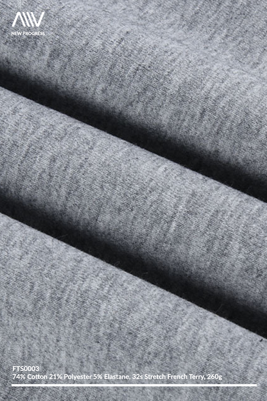 FTS0003 - ULTRA SOFT LIGHTWEIGHT 32S COTTON CVC STRETCH FRENCH TERRY 260G