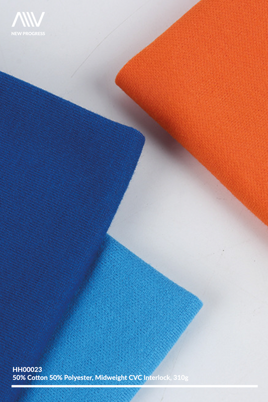 HH00023 - ULTRA SOFT MIDWEIGHT CVC COTTON BLEND INTERLOCK - 310G