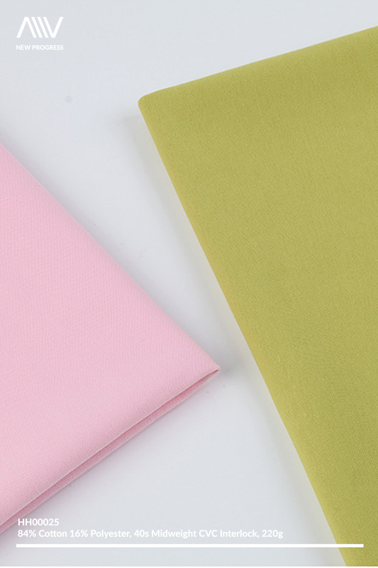 HH00025 - ULTRA SOFT MIDWEIGHT 40S CVC COTTON BLEND INTERLOCK - 220G