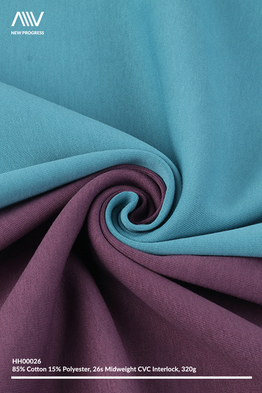 HH00026 - ULTRA SOFT MIDWEIGHT 26S CVC COTTON BLEND INTERLOCK - 320G