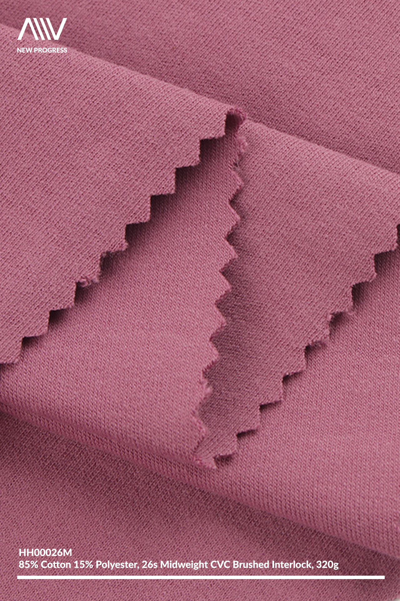 HH00026M - ULTRA SOFT MIDWEIGHT 26S CVC BRUSHED COTTON INTERLOCK - 320G
