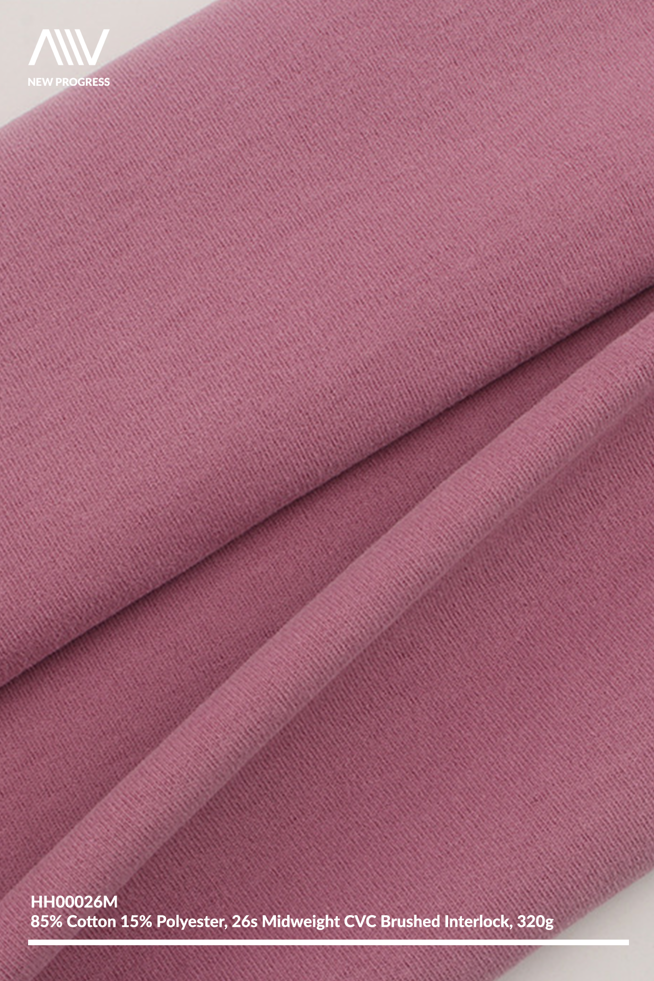 HH00026M - ULTRA SOFT MIDWEIGHT 26S CVC BRUSHED COTTON INTERLOCK - 320G
