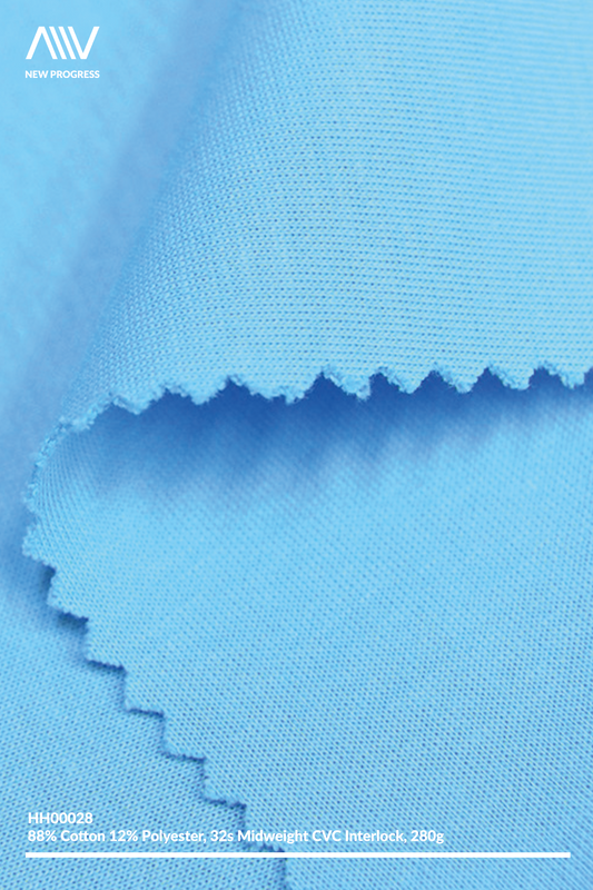 HH00028 - ULTRA SOFT MIDWEIGHT 32S CVC COTTON BLEND INTERLOCK - 280G