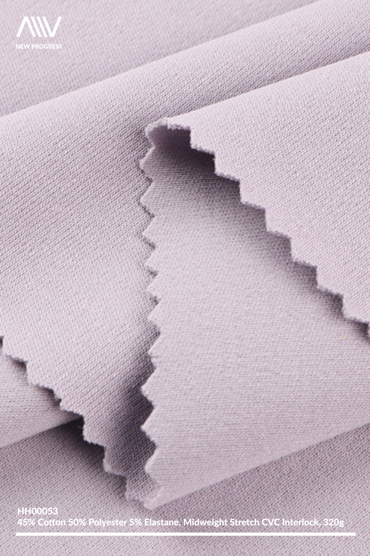 HH00053 - ULTRA SOFT MIDWEIGHT STRETCH COTTON BLEND CVC INTERLOCK - 320G