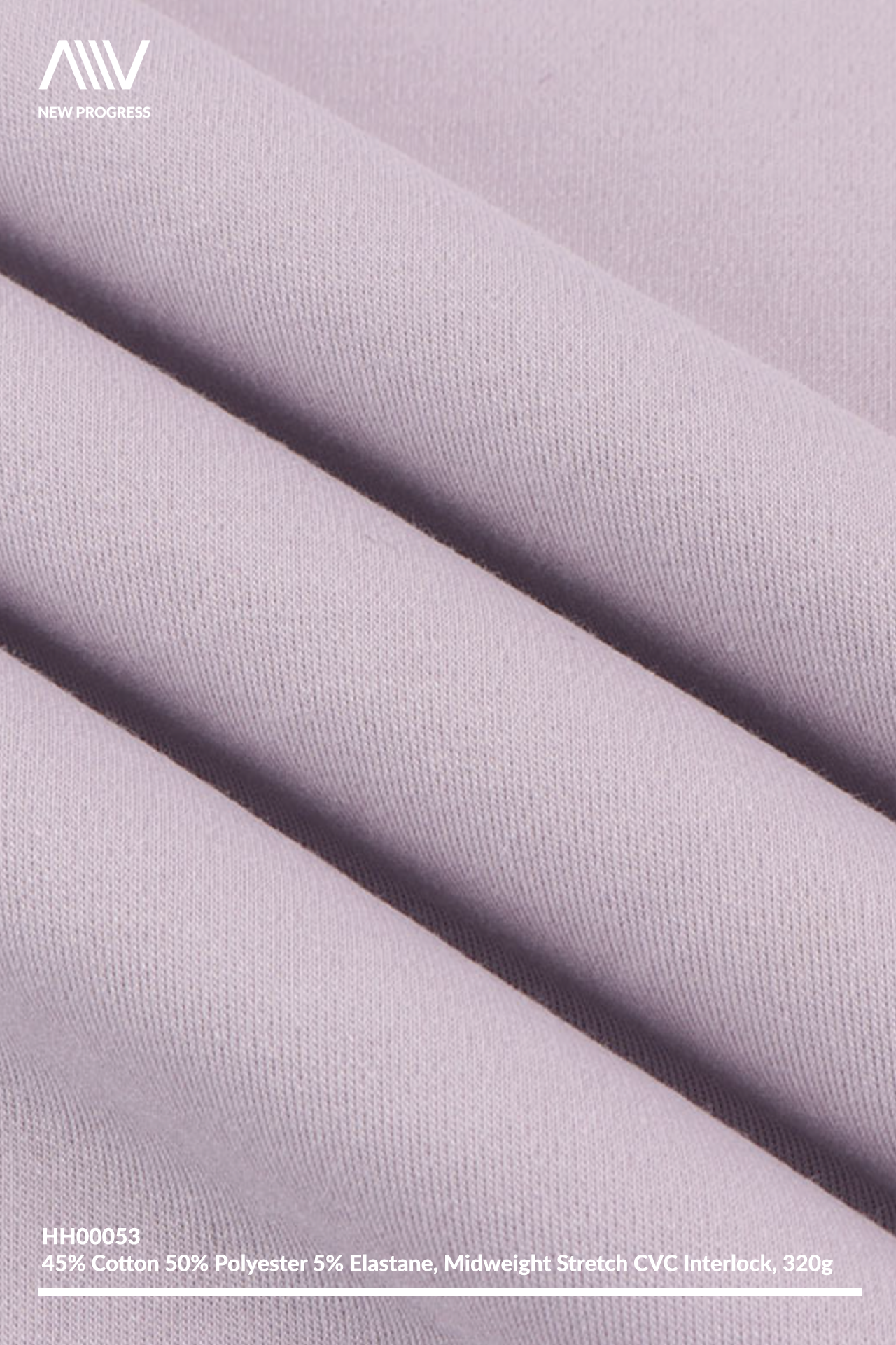 HH00053 - ULTRA SOFT MIDWEIGHT STRETCH COTTON BLEND CVC INTERLOCK - 320G