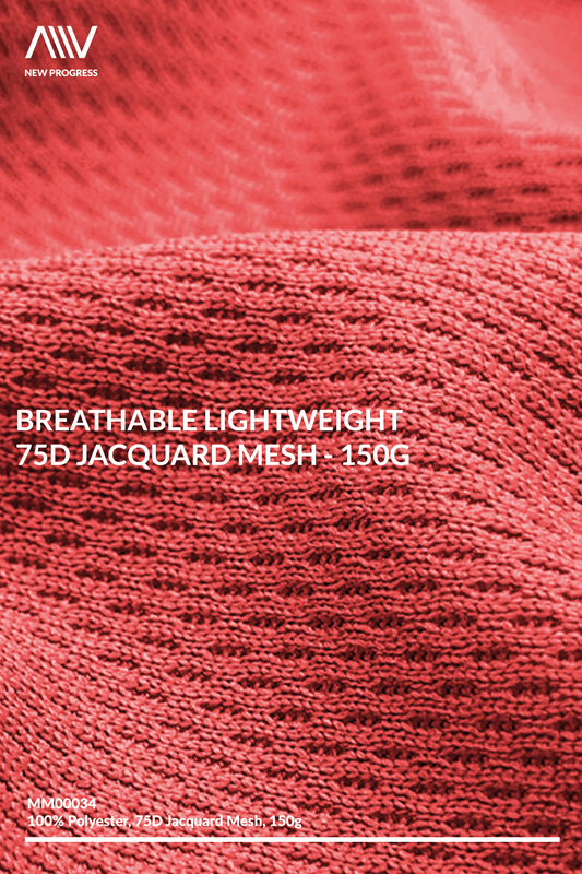 MM00034 - BREATHABLE LIGHTWEIGHT 75D JACQUARD MESH - 150G