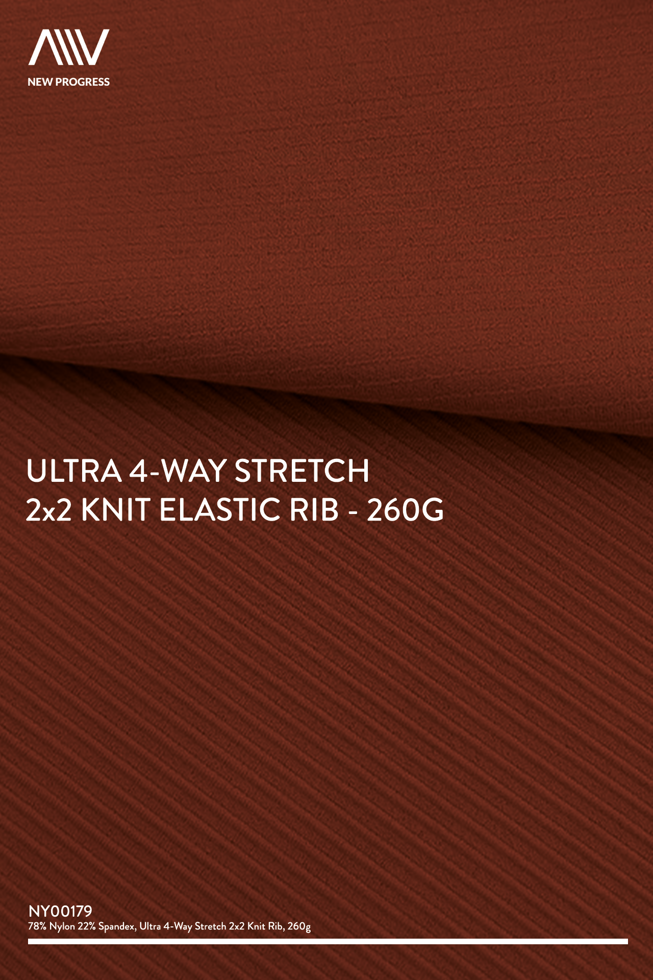 NY00179 - ULTRA 4-WAY STRETCH 2x2 KNIT ELASTIC RIB - 260G