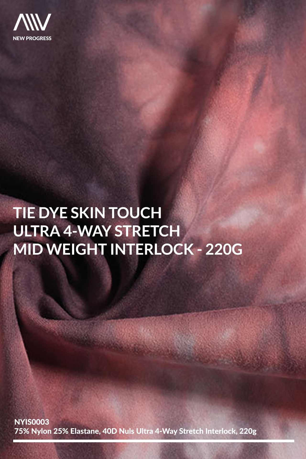 NYIS0003TD - TIE DYE SKIN TOUCH ULTRA 4-WAY STRETCH MID WEIGHT INTERLOCK - 220G