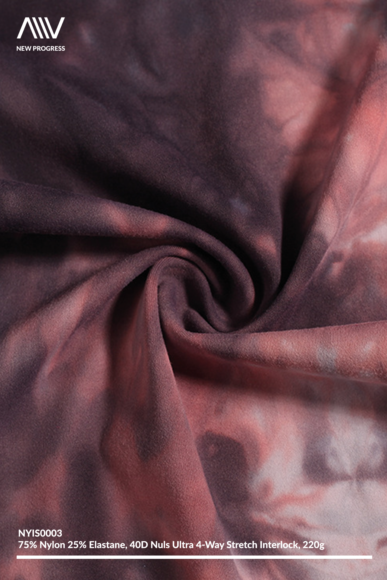 NYIS0003TD - TIE DYE SKIN TOUCH ULTRA 4-WAY STRETCH MID WEIGHT INTERLOCK - 220G
