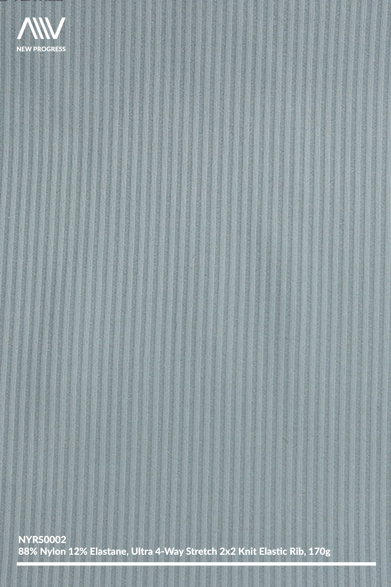 NYRS0002 - ULTRA 4-WAY STRETCH LIGHTWEIGHT 2x2 KNIT ELASTIC NYLON RIB - 170G
