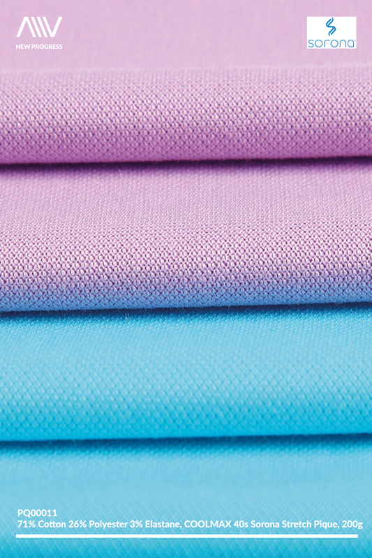 PQ00011 - QUICK-DRY COOLMAX 40S STRETCH COTTON PIQUE - 200G