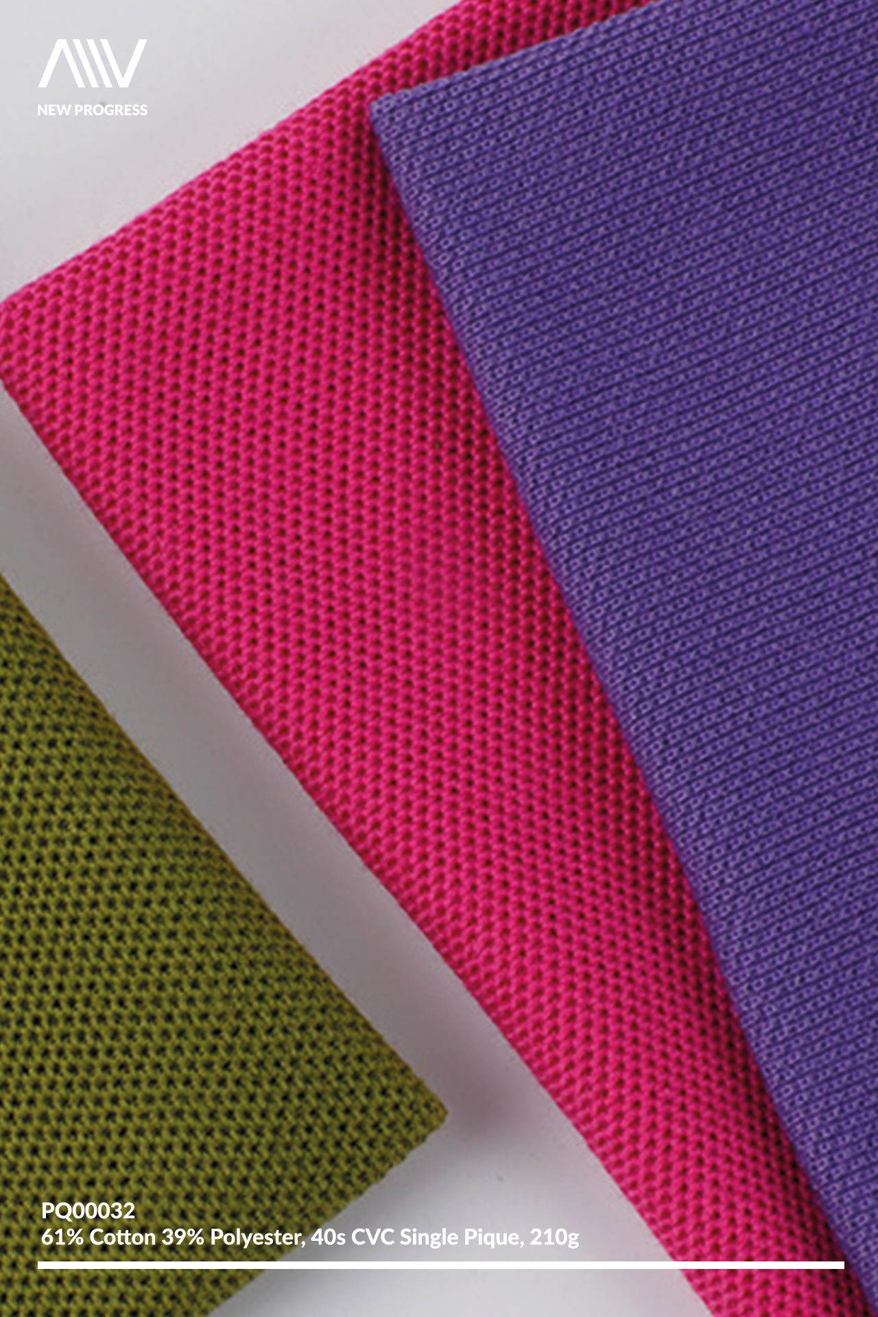 PQ00032 - BREATHABLE 40S CVC COTTON SINGLE PIQUE - 210G
