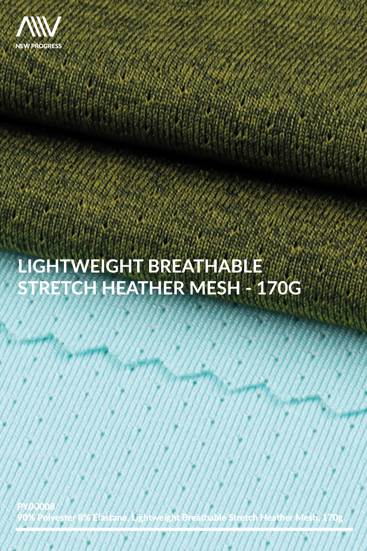 PY00008 - LIGHTWEIGHT BREATHABLE STRETCH HEATHER MESH - 170G