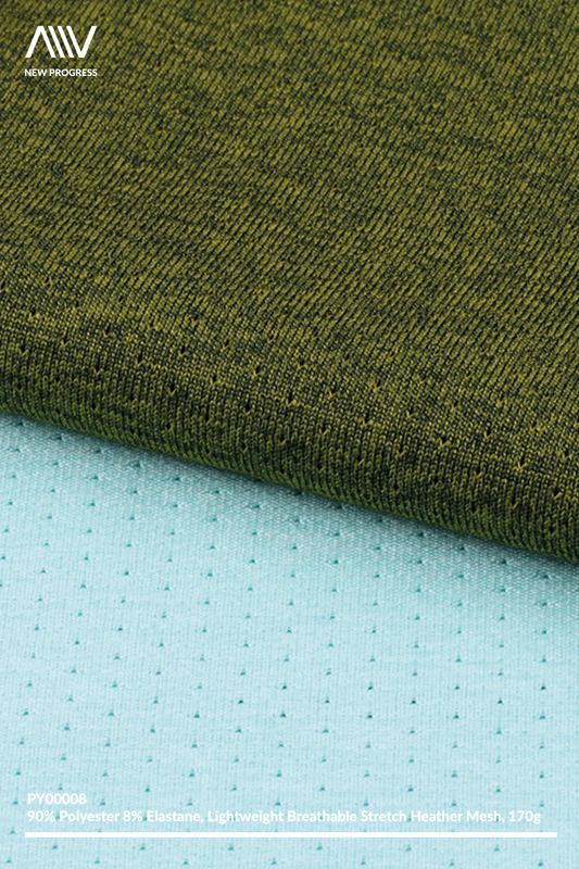 PY00008 - LIGHTWEIGHT BREATHABLE STRETCH HEATHER MESH - 170G