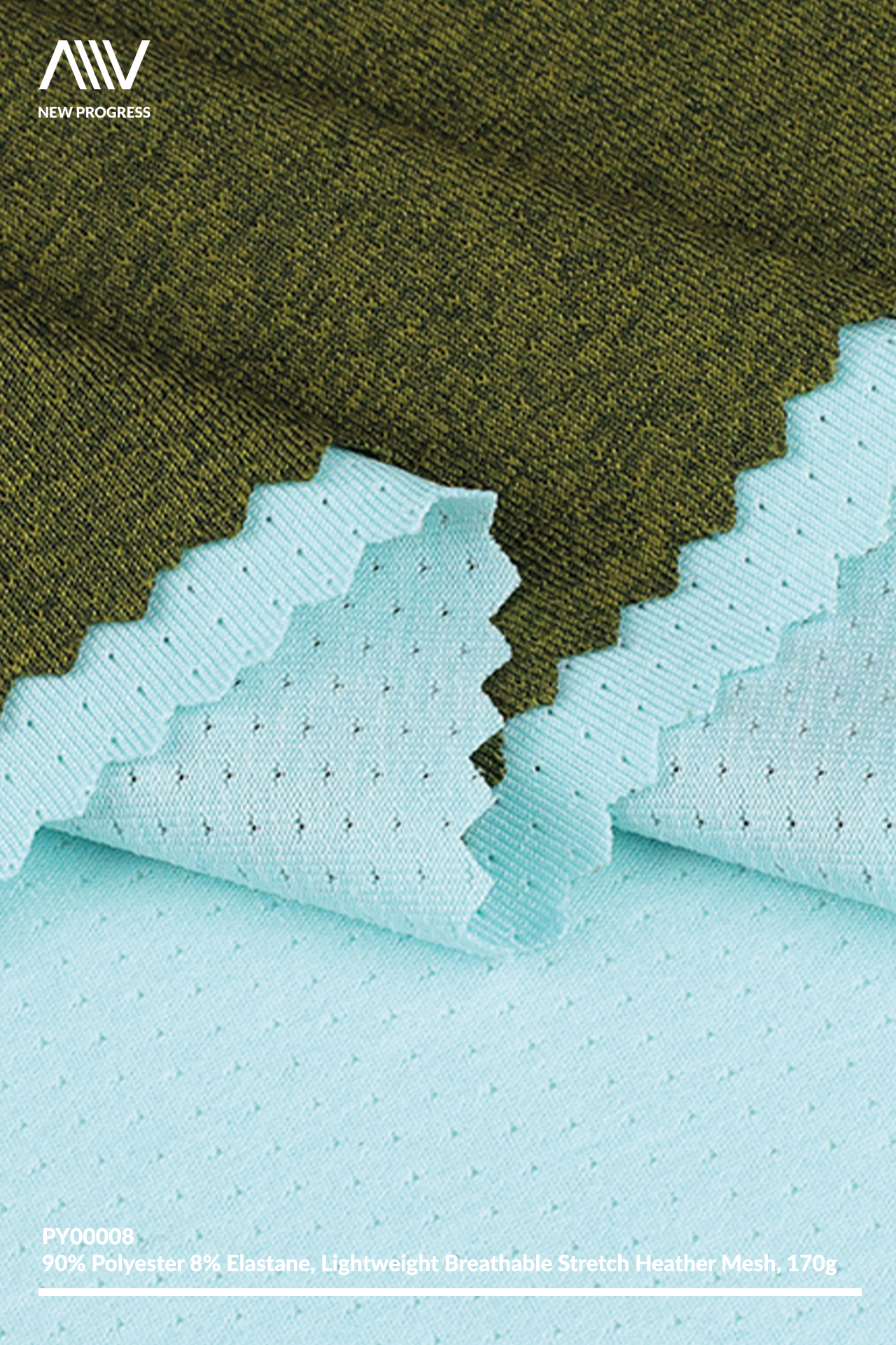 PY00008 - LIGHTWEIGHT BREATHABLE STRETCH HEATHER MESH - 170G