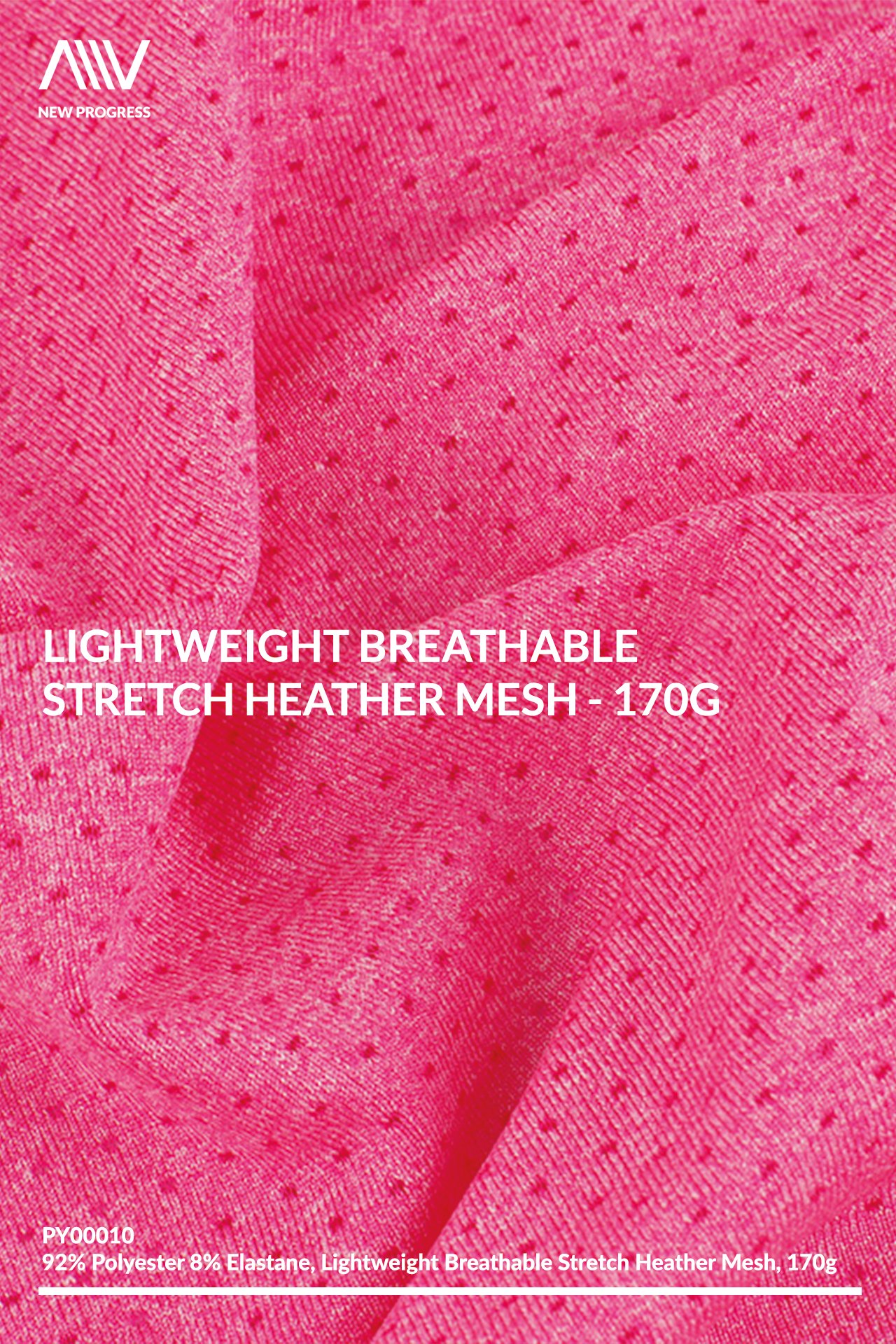 PY00010 - LIGHTWEIGHT BREATHABLE STRETCH HEATHER MESH - 170G