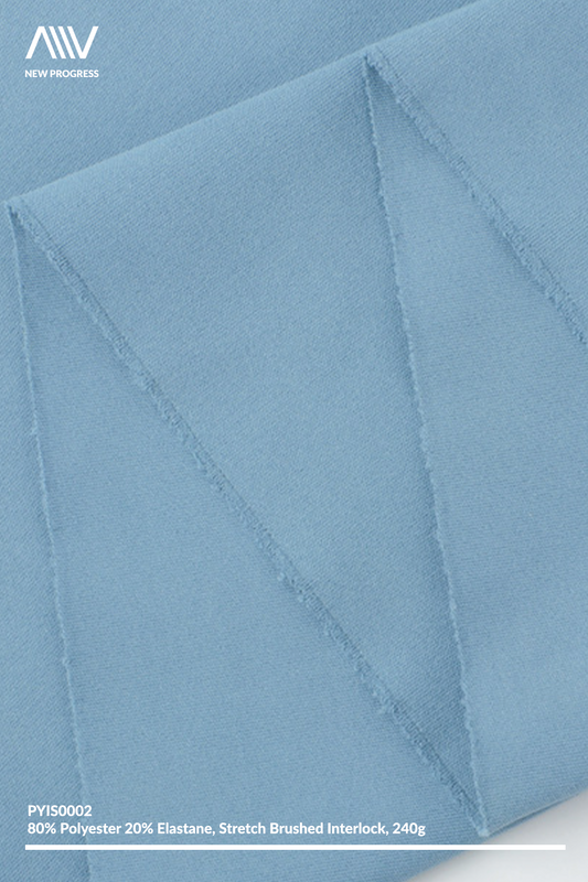 PYIS0002 - MID-WEIGHT ULTRA 4-WAY STRETCH SINGLE BRUSHED INTERLOCK - 240G