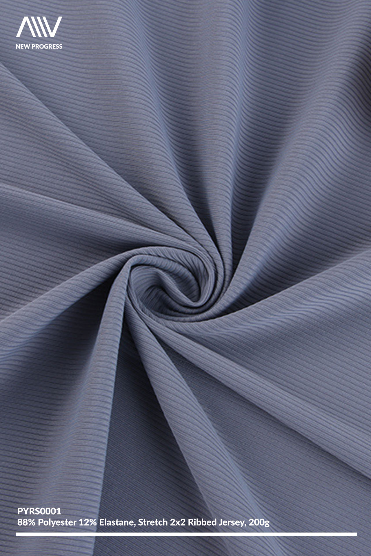 PYRS0001 - ULTRA STRETCH LIGHTWEIGHT TEXTURED 2x2 RIBBED JERSEY - 200G