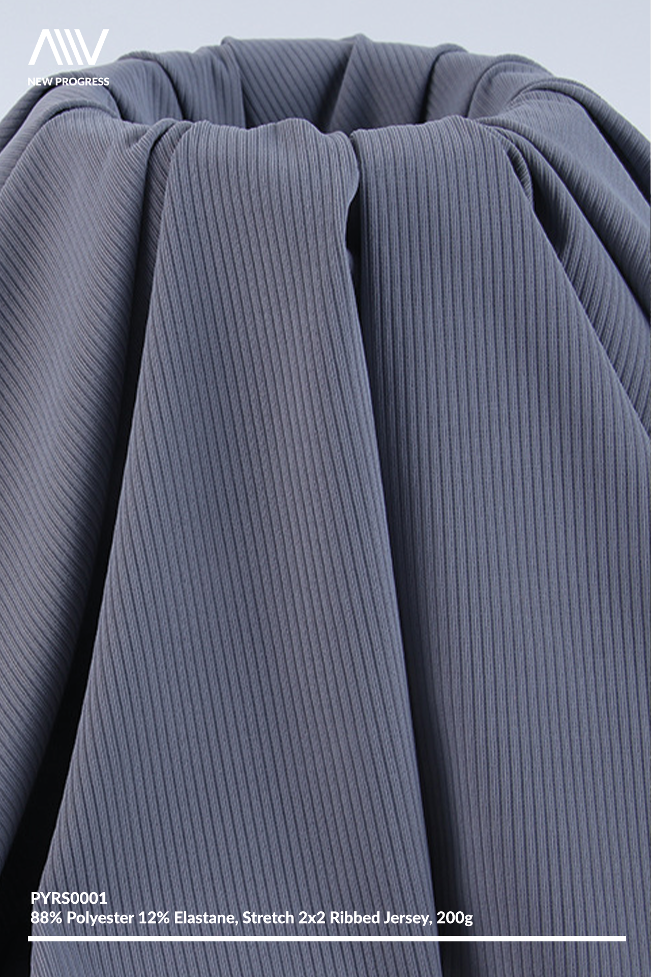 PYRS0001 - ULTRA STRETCH LIGHTWEIGHT TEXTURED 2x2 RIBBED JERSEY - 200G
