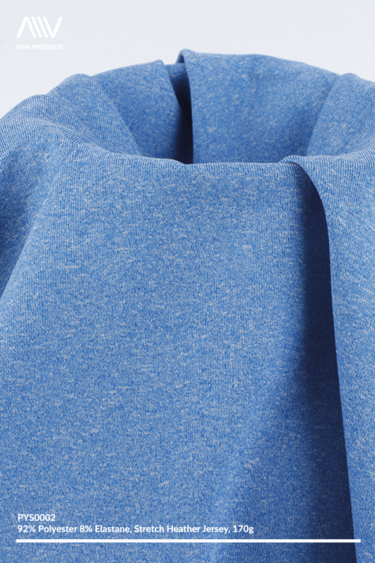 PYS0002 - QUICK DRY BREATHABLE LIGHTWEIGHT STRETCH HEATHER JERSEY - 170G