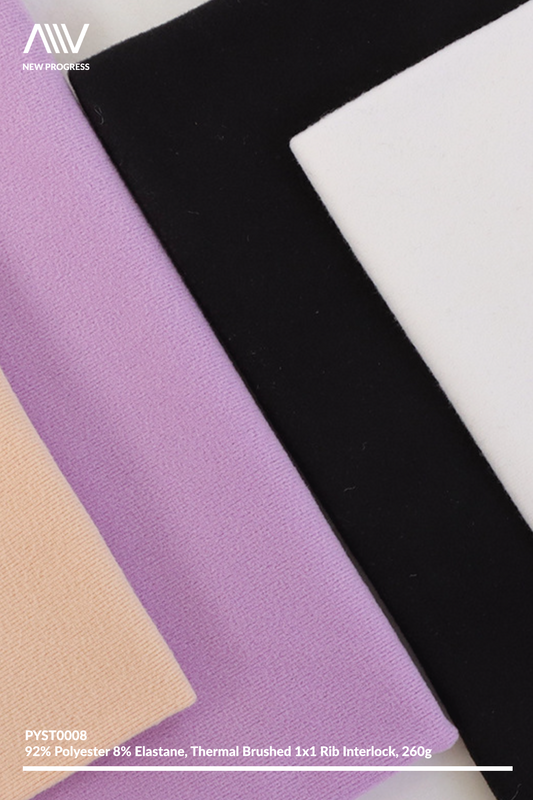 PYST0008 - THERMAL MIDWEIGHT BRUSHED STRETCH 1x1 RIB INTERLOCK - 260G