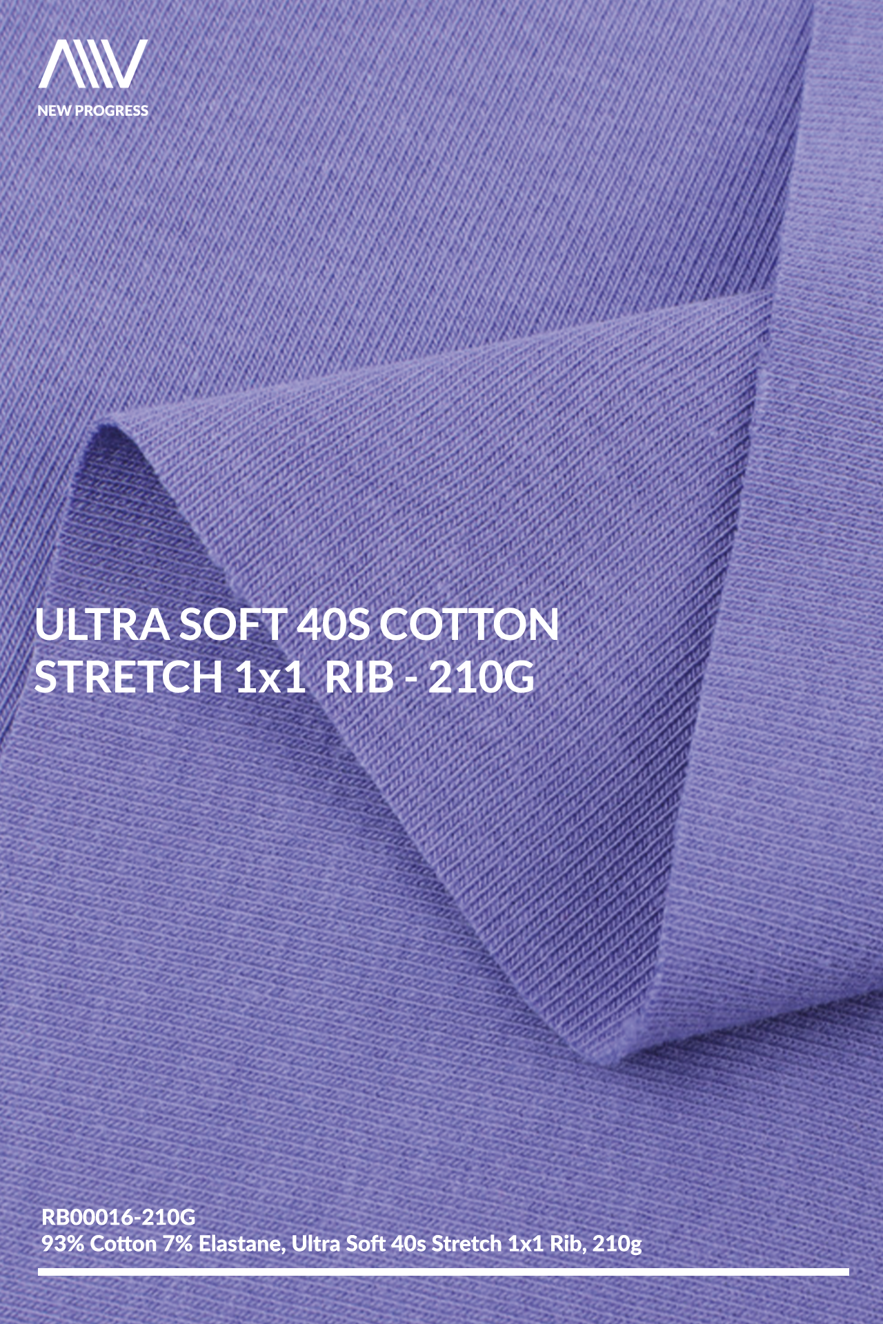 RB00016 - ULTRA SOFT 40S COTTON STRETCH 1x1 RIB - 210G