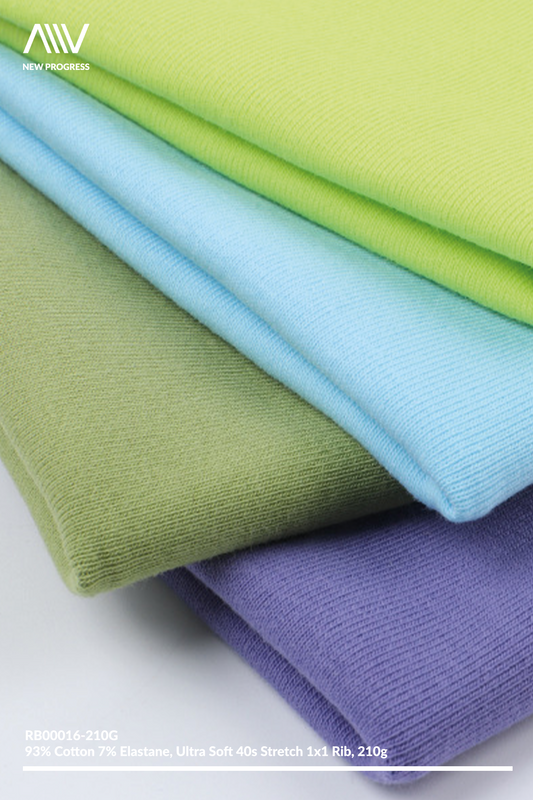 RB00016 - ULTRA SOFT 40S COTTON STRETCH 1x1 RIB - 210G