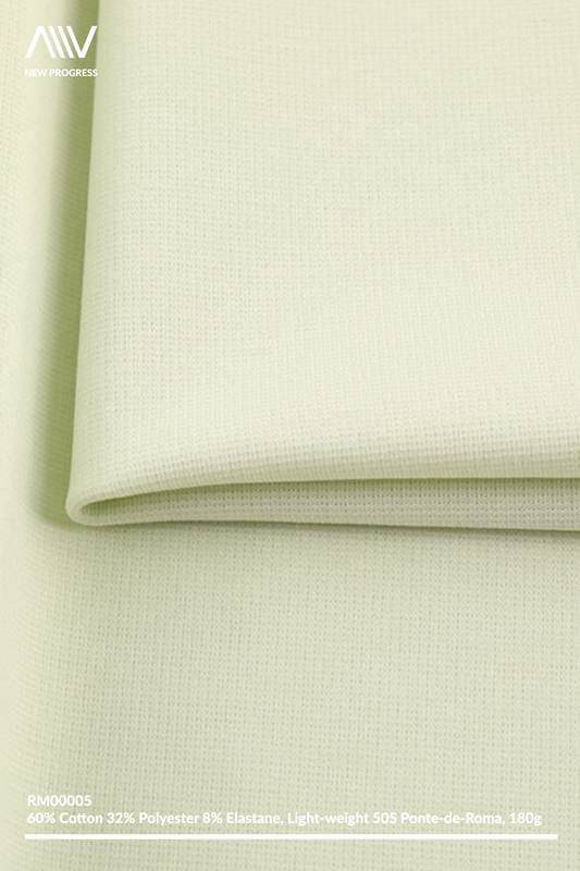 RM00005 - ULTRA SOFT LIGHT-WEIGHT 50S COTTON BLEND STRETCH PONTE-DE-ROMA - 180G