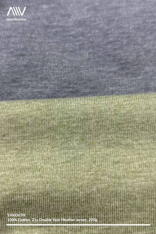 SJ00067H - QUICK-DRY COTTON 21S/2 DOUBLE YARN HEATHER JERSEY - 290G