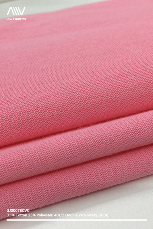 SJ00078CVC - QUICK-DRY COTTON BLEND 40S/2 DOUBLE YARN CVC JERSEY - 200G
