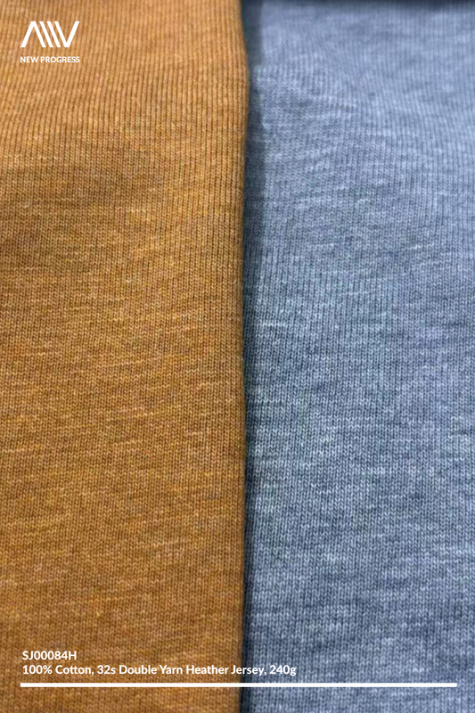 SJ00084H - QUICK-DRY COTTON 32S/2 DOUBLE YARN HEATHER JERSEY - 240G