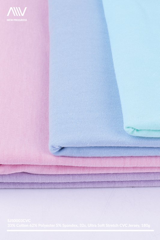 SJS0003 - ULTRA SOFT PYCA PRO 32S CVC STRETCH COTTON JERSEY - 180G