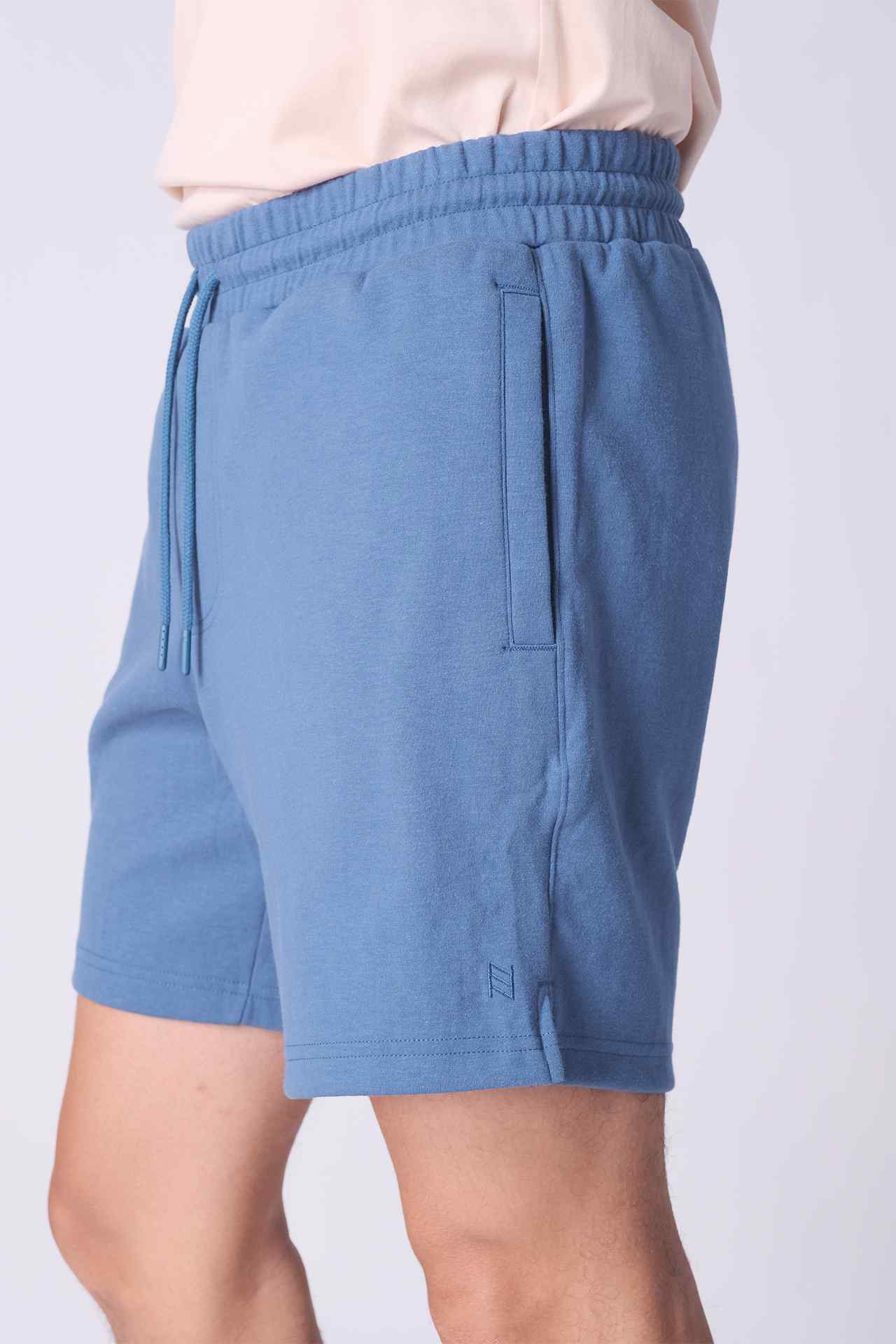 SPE0046 - Essential Mid-weight Stretch Interlock Short 7" - Blue