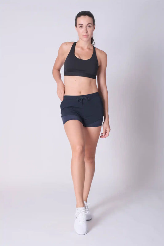 SPWE0076 - Women's Lightweight 2-in-1 Running Short 2.5" - Navy