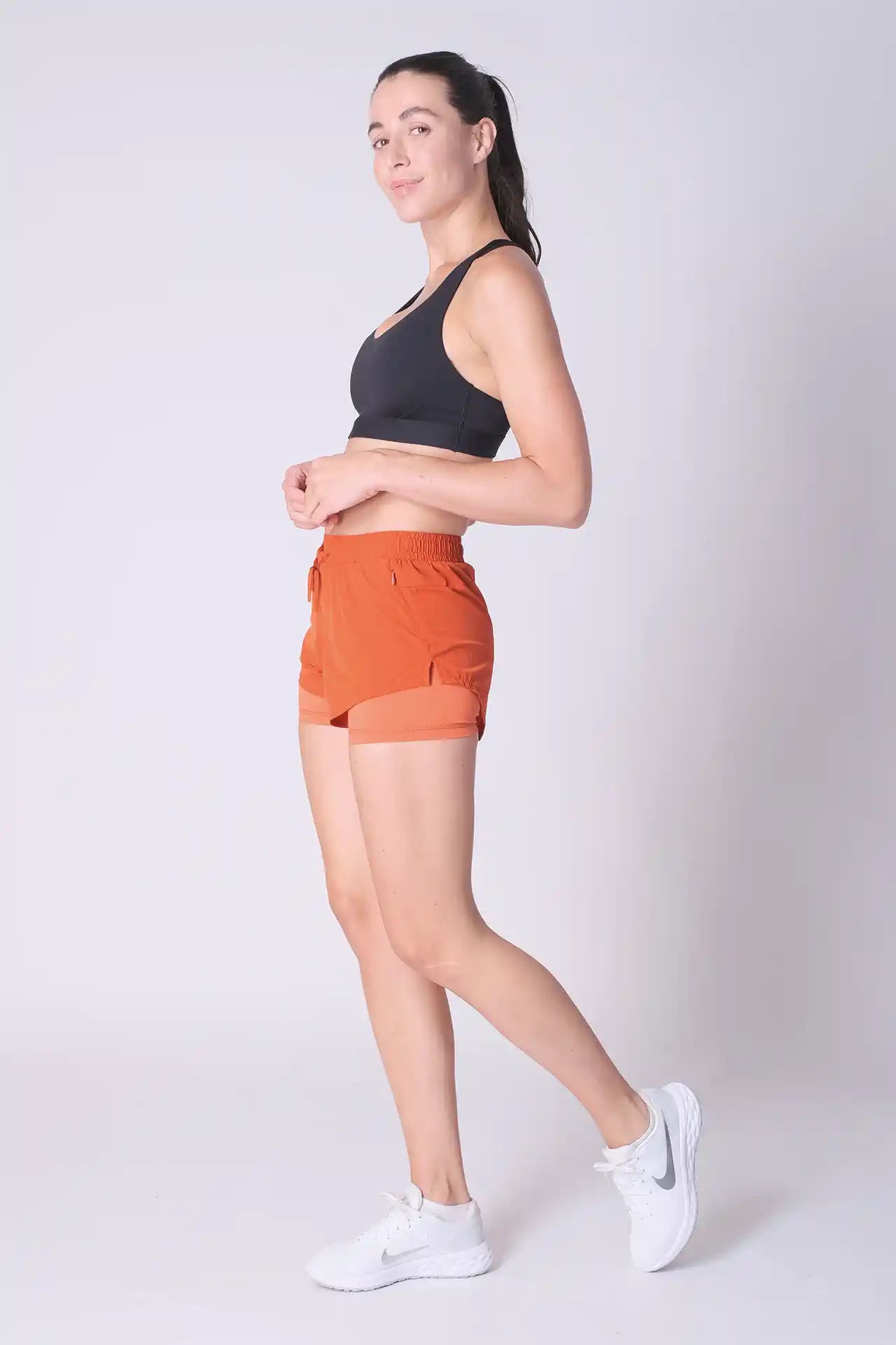 SPWE0076 - Women's Lightweight 2-in-1 Running Short 2.5" - Orange