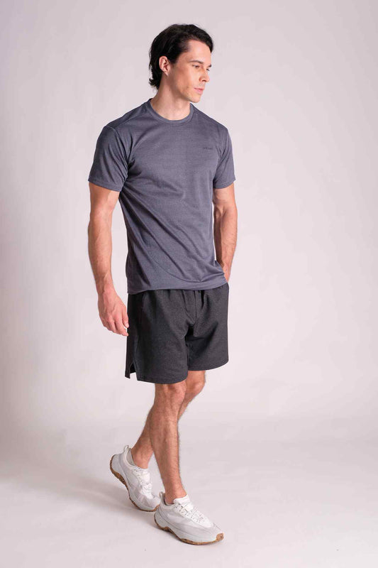 SPE0114 - Mid-weight Stretch Nylon Performance Short 7.0" - Heather Charcoal Grey