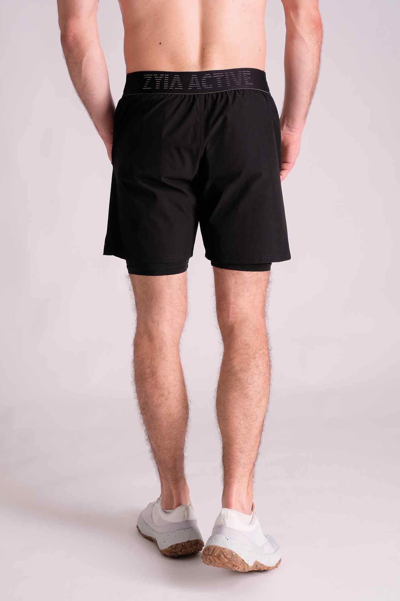 SPE0139 - Lightweight Stretch Nylon Workout Liner Short 7.0" - Black