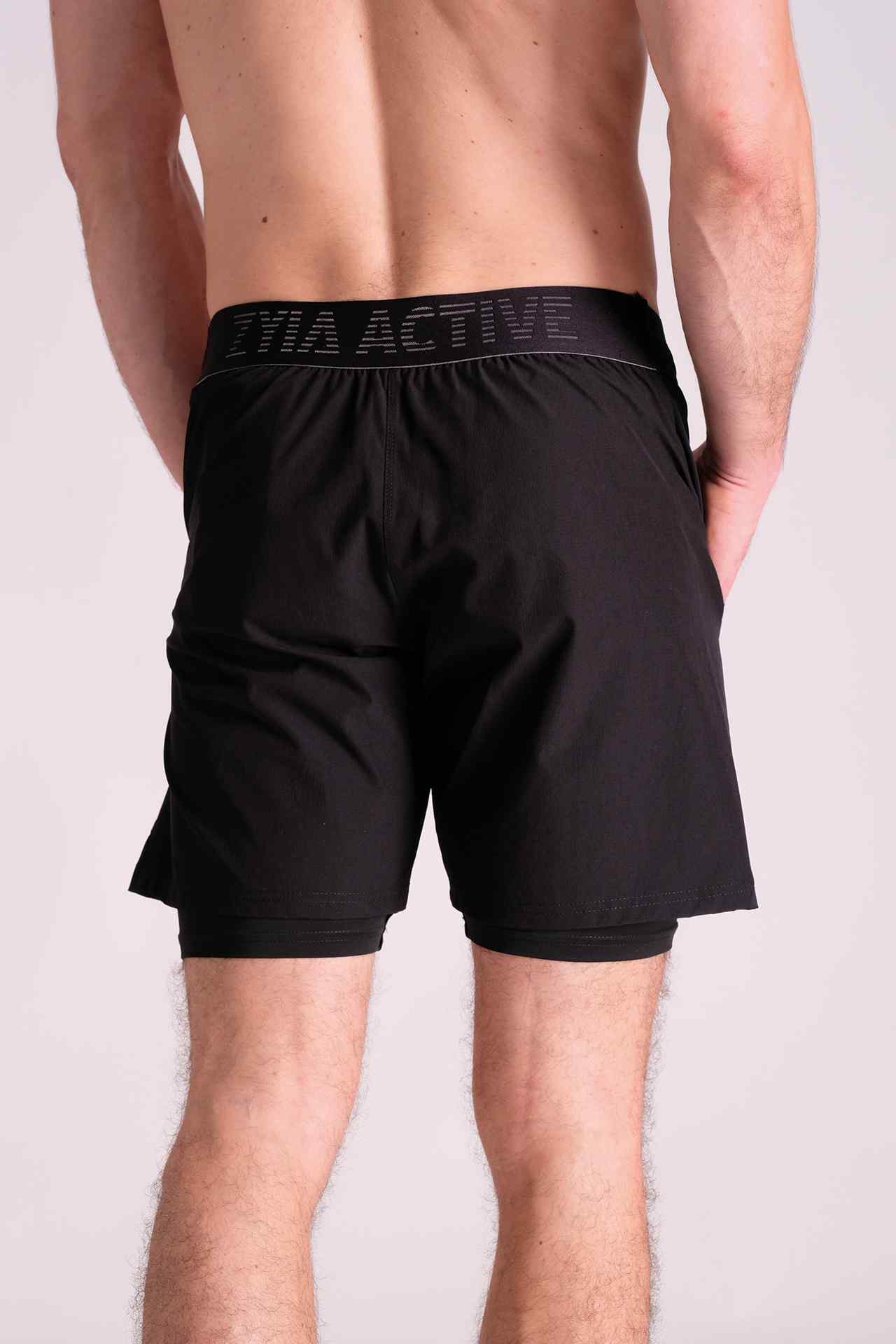 SPE0139 - Lightweight Stretch Nylon Workout Liner Short 7.0" - Black