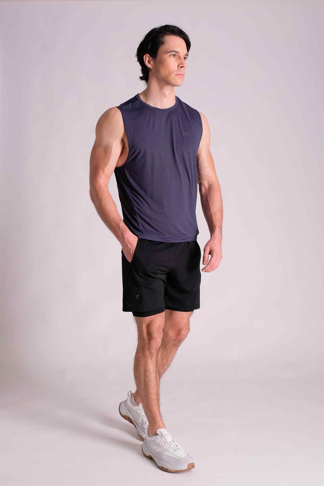 SPE0139 - Lightweight Stretch Nylon Workout Liner Short 7.0" - Black