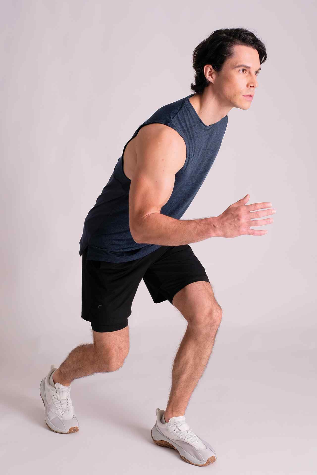 SPE0139 - Lightweight Stretch Nylon Workout Liner Short 7.0" - Black