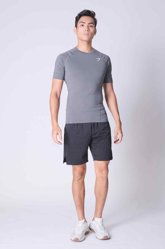 SPE0146 - Cool Touch Wrap Stretch Workout Short 7" - Black