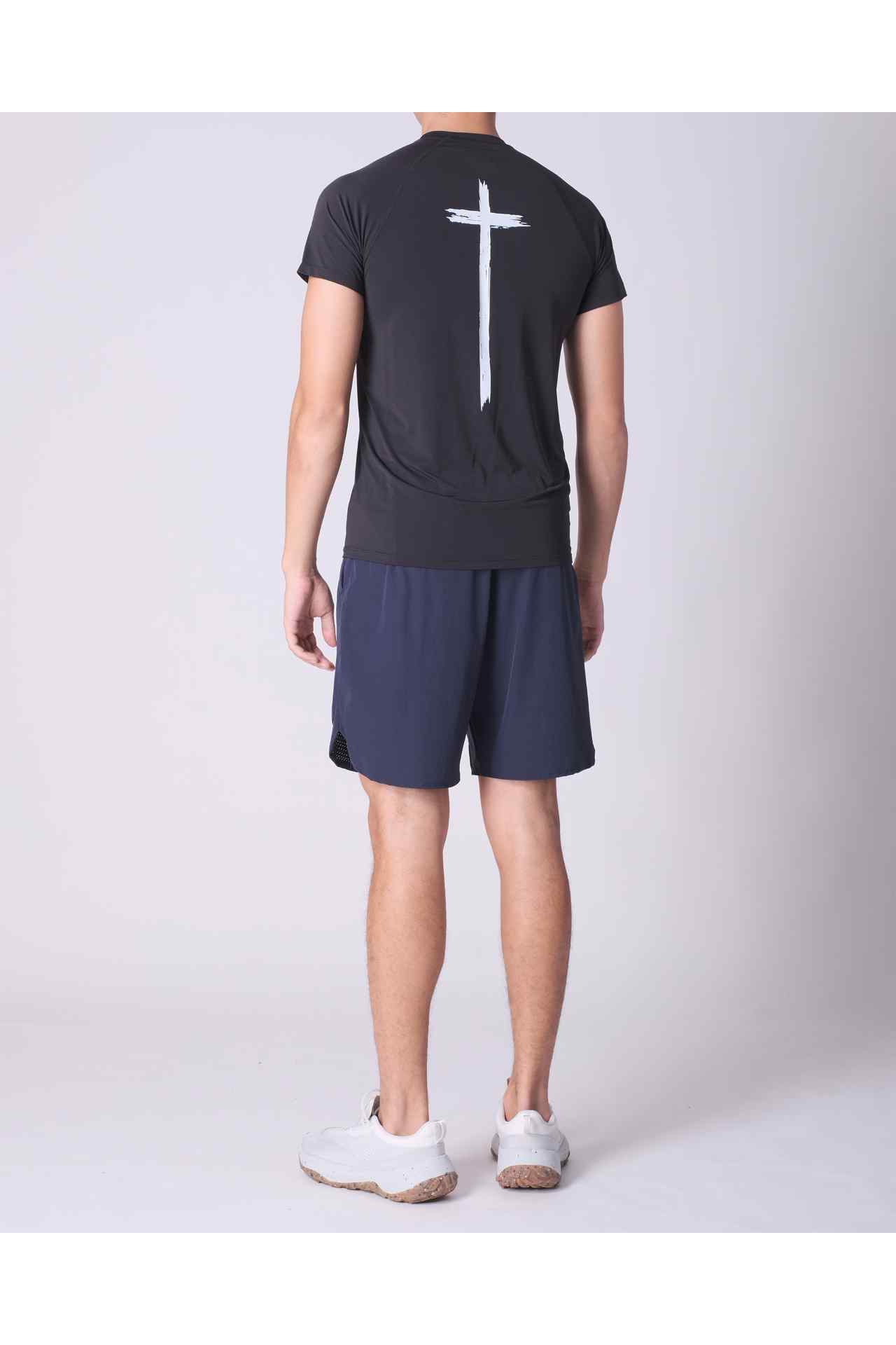 SPE0150 - Water Resistant Stretch Nylon Flex Workout Shorts 7" - Navy
