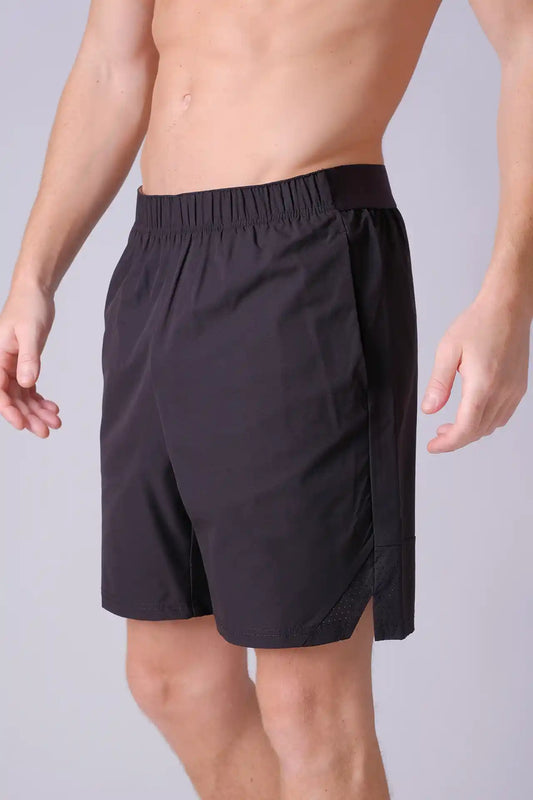 SPE0154 - Breathable Water Resistant Workout Shorts 7" - Black