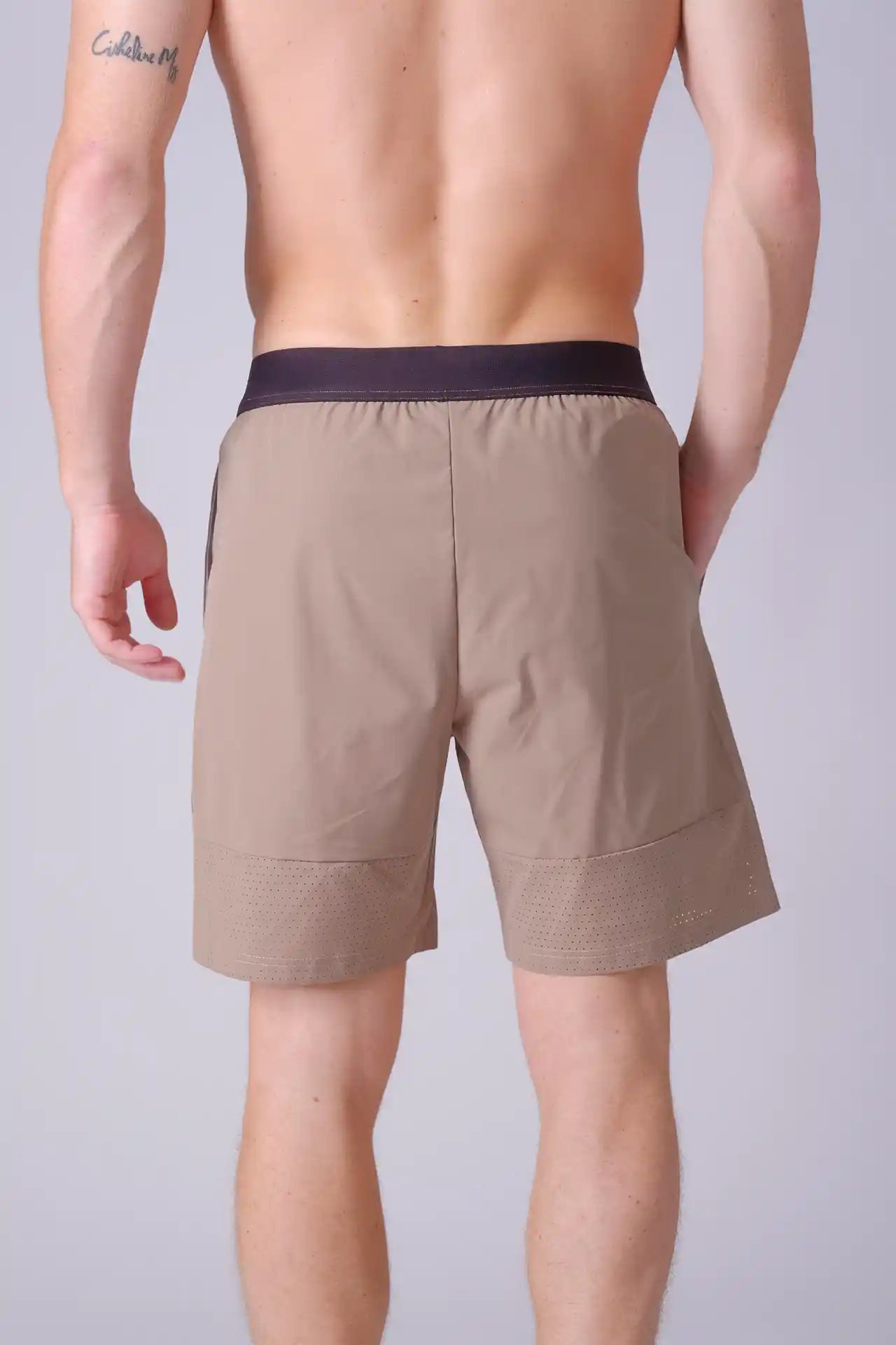 SPE0154 - Breathable Water Resistant Workout Shorts 7" - Khaki