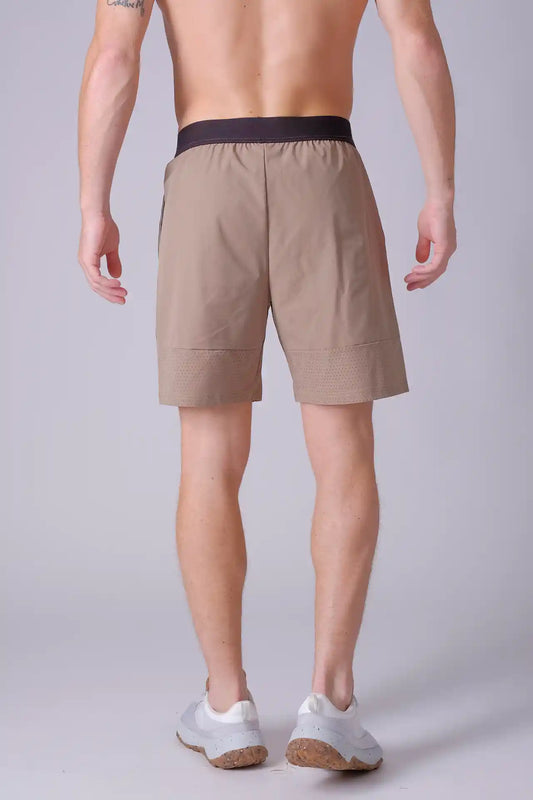SPE0154 - Breathable Water Resistant Workout Shorts 7" - Khaki
